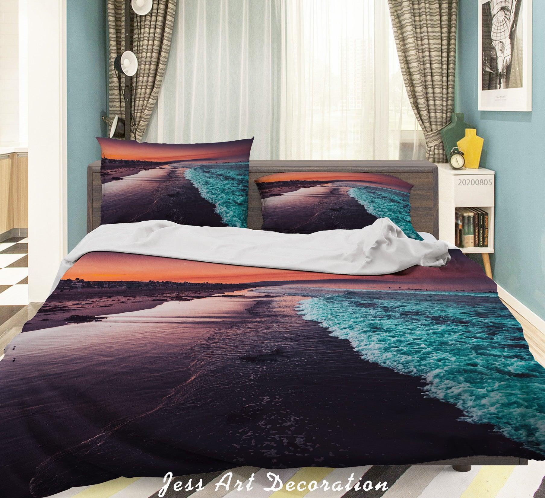 3D Dark Beach Clear Sea Quilt Cover Set Bedding Set Duvet Cover Pillowcases LXL 85- Jess Art Decoration