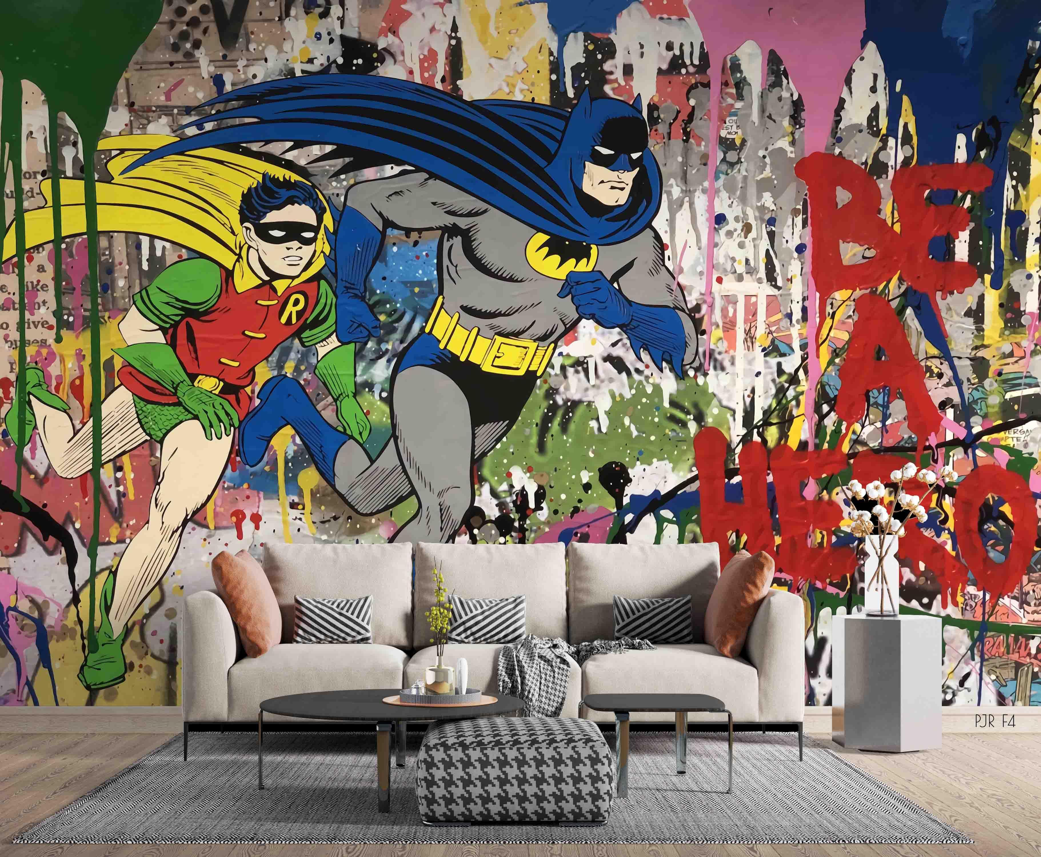 3D American Cartoon Hero American cartoon hero mural wall mural wallpaper for kids room - view 3