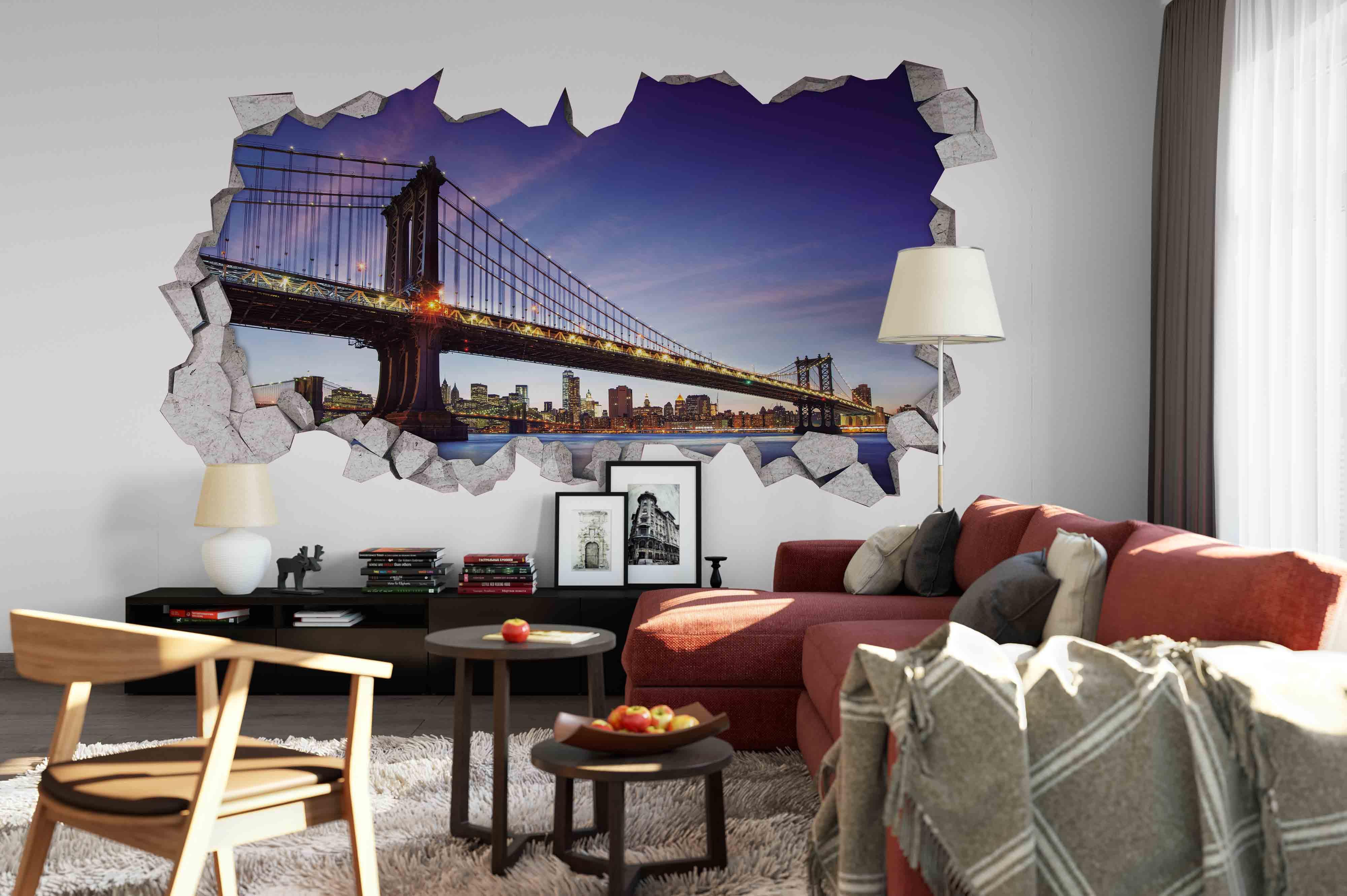 3D Cross Sea Bridge Damage Wall Mural Wallpaper 40- Jess Art Decoration