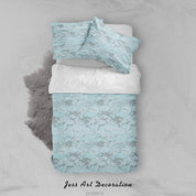 3D Vintage Abstract Blue Quilt Cover Set Bedding Set Duvet Cover Pillowcases LXL- Jess Art Decoration