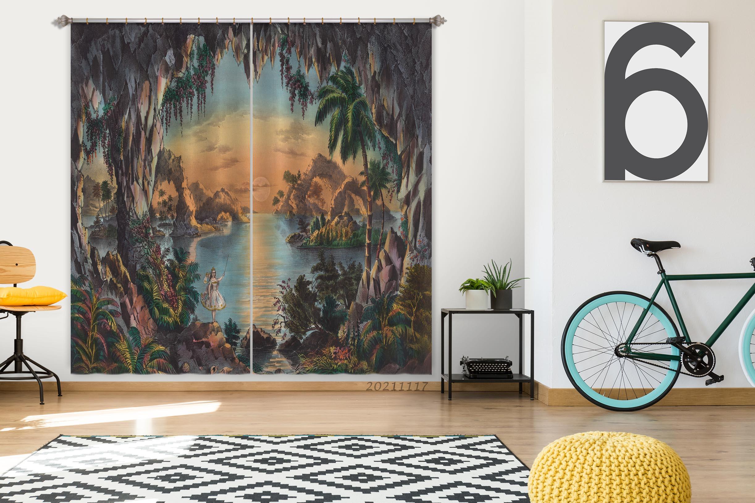 3D Landscape Oil Painting Curtains and Drapes LQH 20- Jess Art Decoration