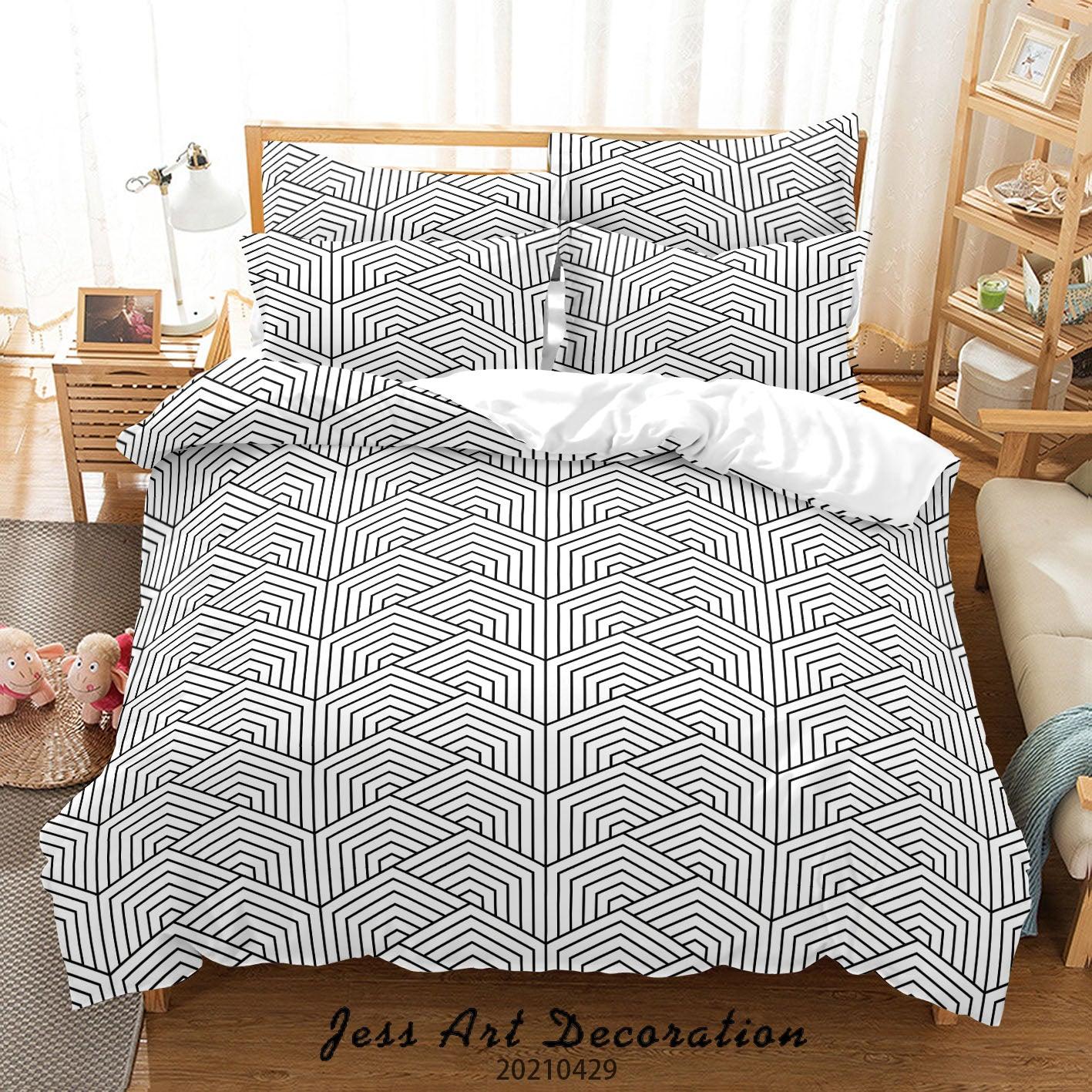 3D Abstract Geometric Pattern Quilt Cover Set Bedding Set Duvet Cover Pillowcases 18- Jess Art Decoration