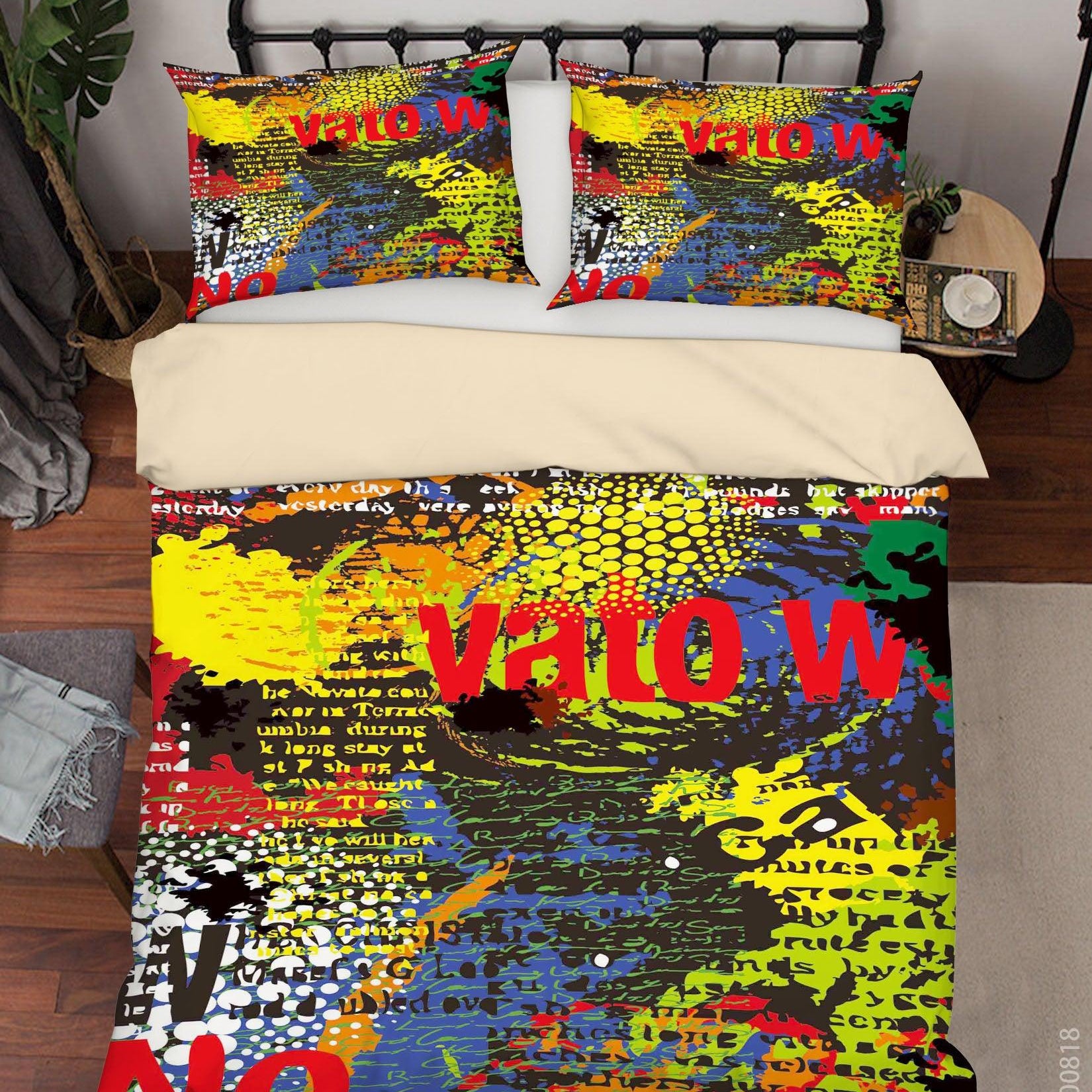 3D Abstract Colorful Painting Quilt Cover Set Bedding Set Duvet Cover Pillowcases LXL- Jess Art Decoration