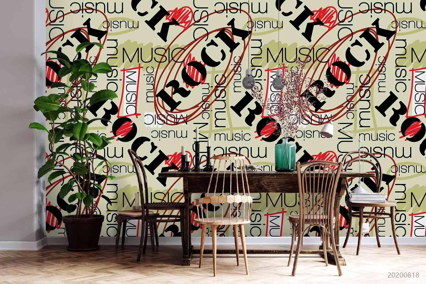 3D Vintage Letter Pattern Wall Mural Wallpaper LXL 1136- Jess Art Decoration