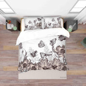 3D Abstract Flowers Butterflies Quilt Cover Set Bedding Set Duvet Cover Pillowcases WJ 3401- Jess Art Decoration