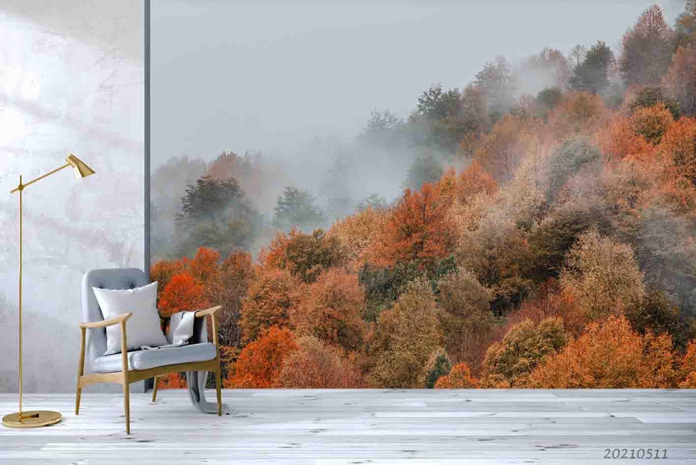 3D Fog Forest Landscape Wall Mural Wallpaper LQH 76- Jess Art Decoration