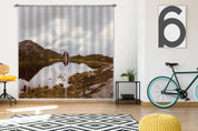 3D Autumn Lake Grass Stone Mountain Curtains and Drapes GD 396- Jess Art Decoration
