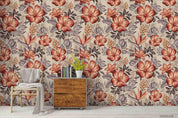3D Hand Drawn Red Floral Wall Mural Wallpaper LQH 99- Jess Art Decoration