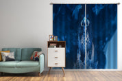 3D Blue Texture Pattern Curtains and Drapes GD 3268- Jess Art Decoration