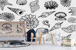 3D Hand Drawn Shells Collection Wall Mural Wallpaper WJ 3114- Jess Art Decoration