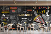 3D Fast Food Pizza Alphabet Soda Wall Mural Wallpaper GD 2641- Jess Art Decoration