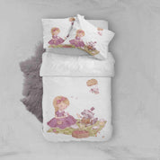 3D Picnic Girl Raccoon Mouse Hot Air Balloon Quilt Cover Set Bedding Set Duvet Cover Pillowcases SF035- Jess Art Decoration