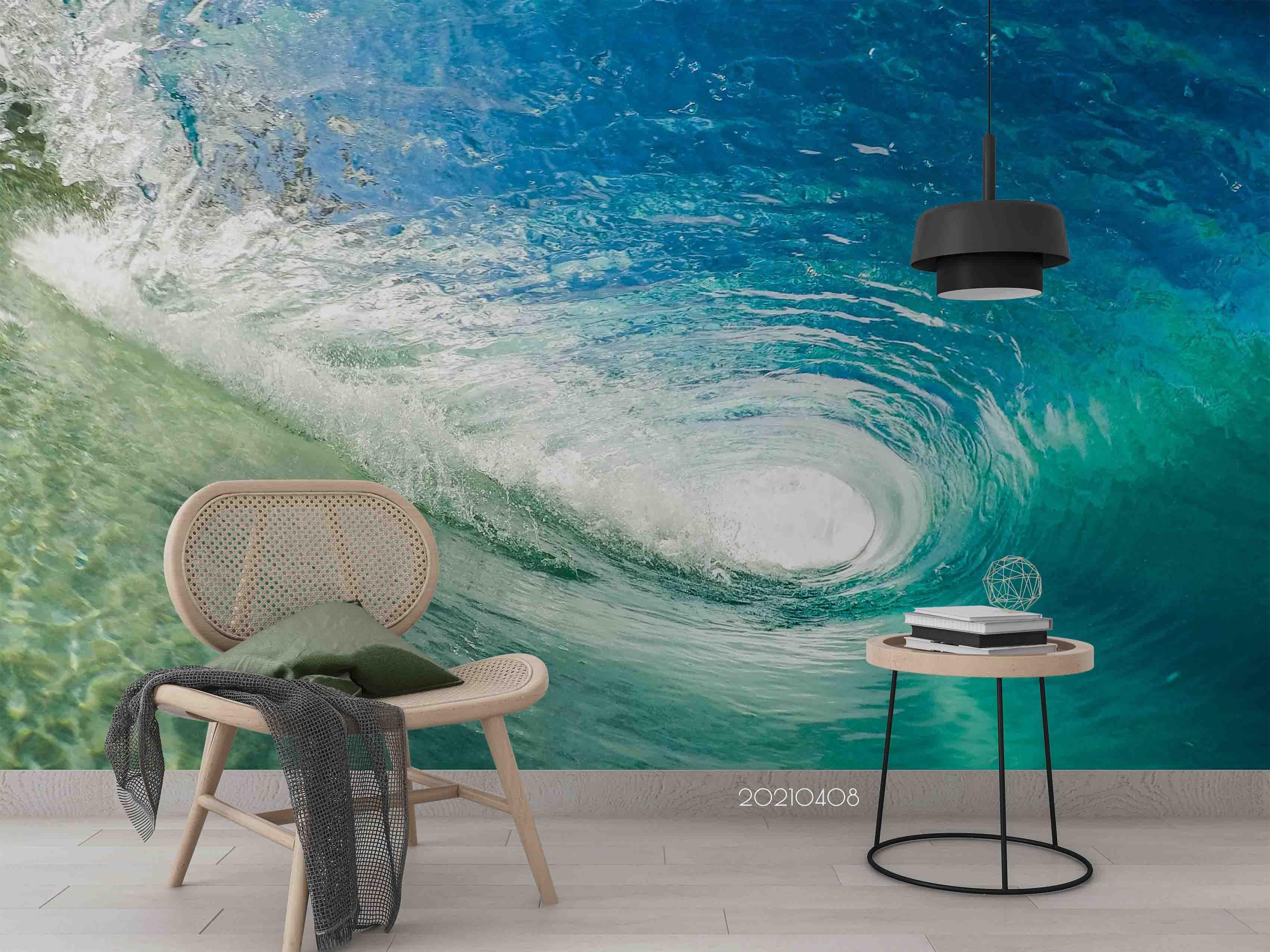 3D Sea Wave Landscape Wall Mural Wallpaper LQH 586- Jess Art Decoration