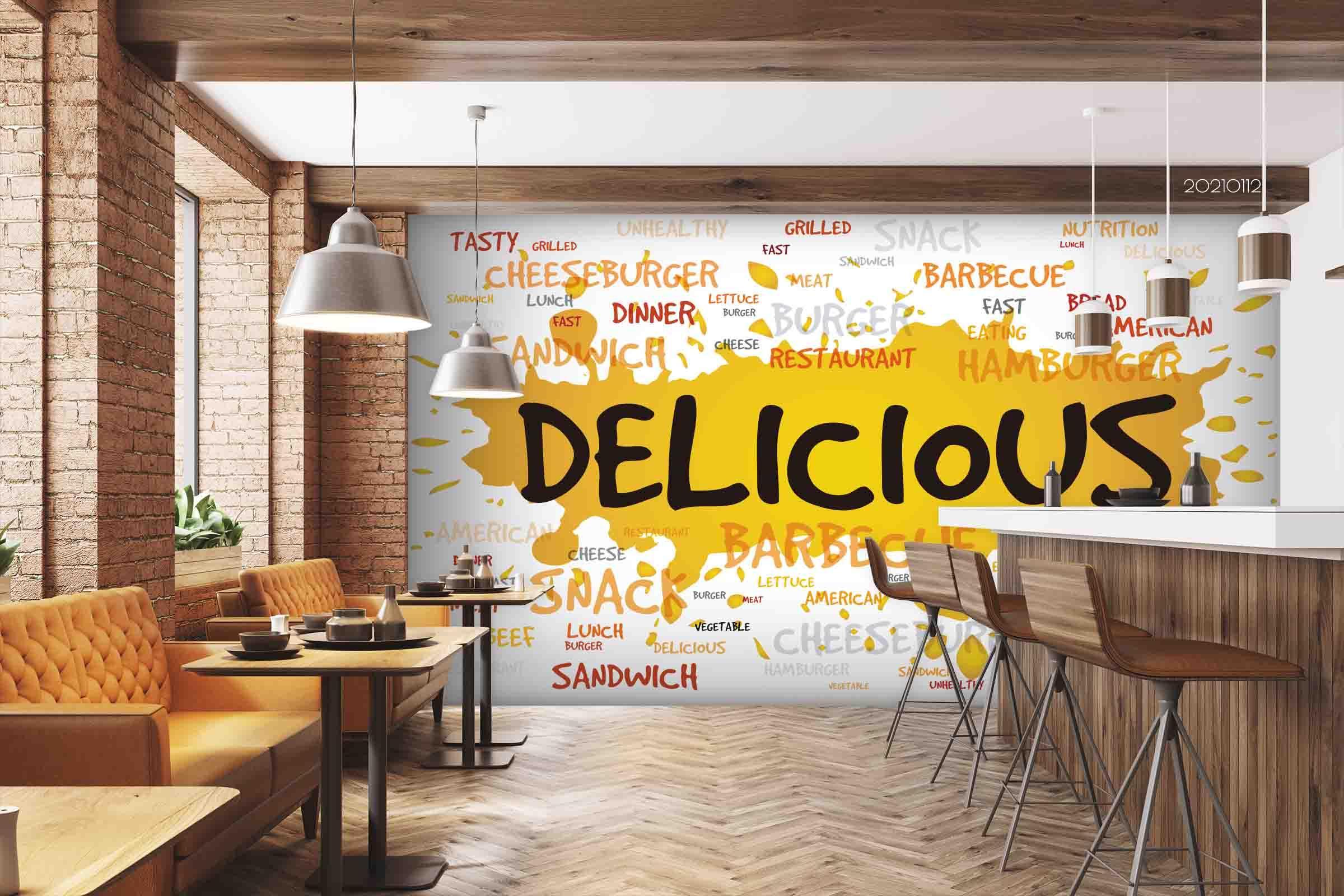 3D Yellow Alphabet Graffiti Wall Mural Wallpaper LQH 1- Jess Art Decoration