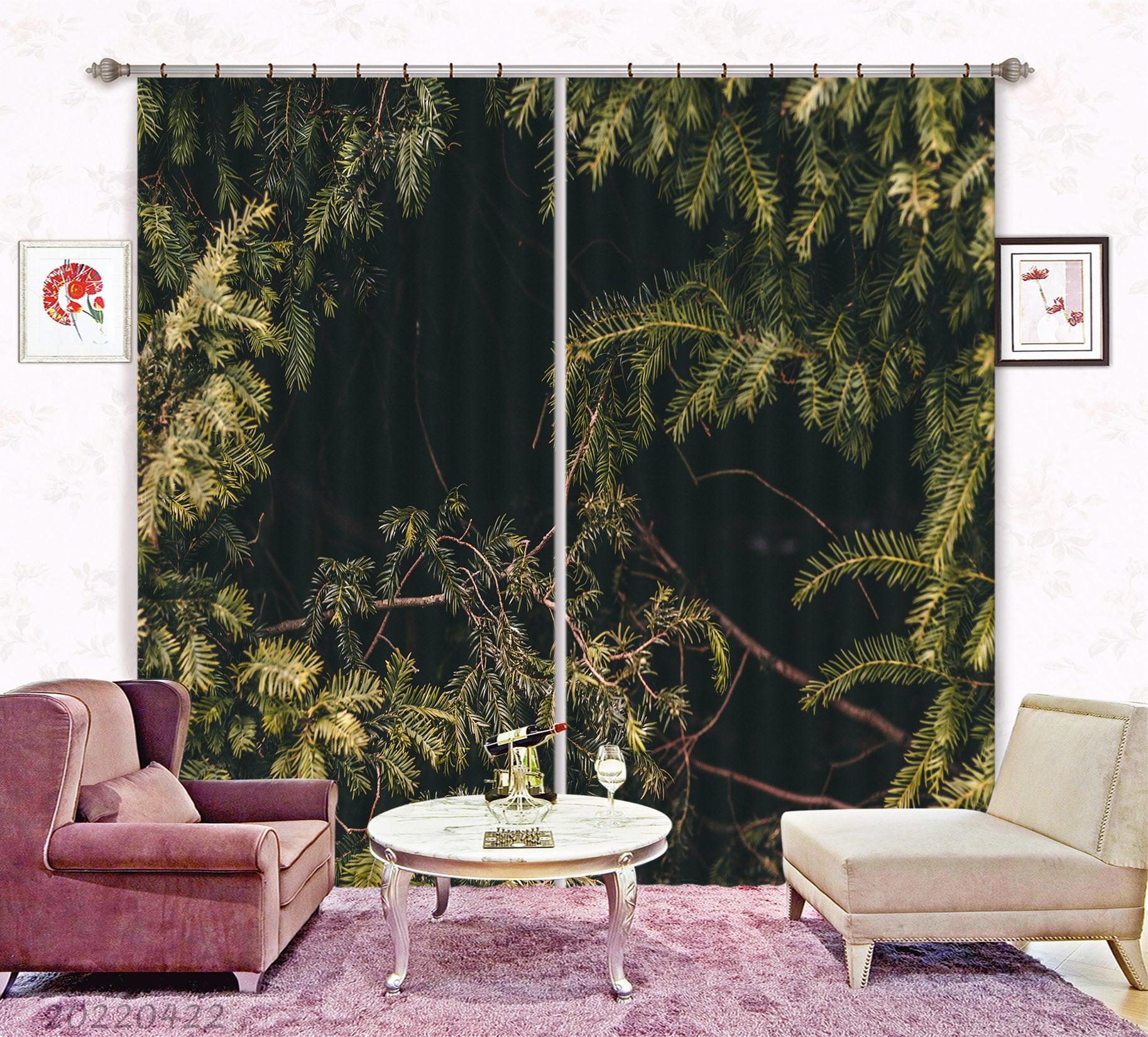 3D Landscape Pine Branch Forest Curtains and Drapes GD 4234- Jess Art Decoration