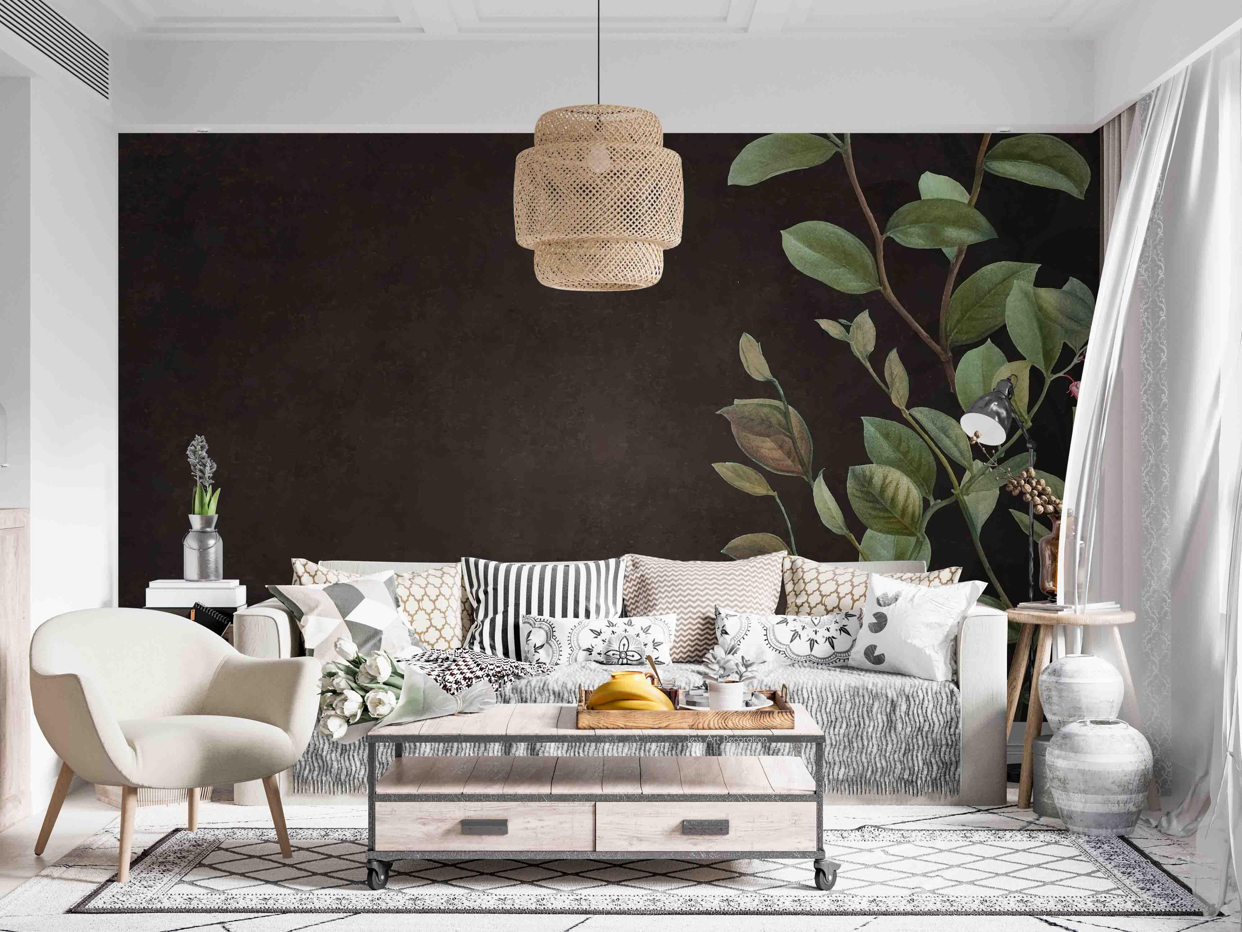 3D Idyllic Green Leaf Pattern Wall Mural Wallpaper GD 3320- Jess Art Decoration