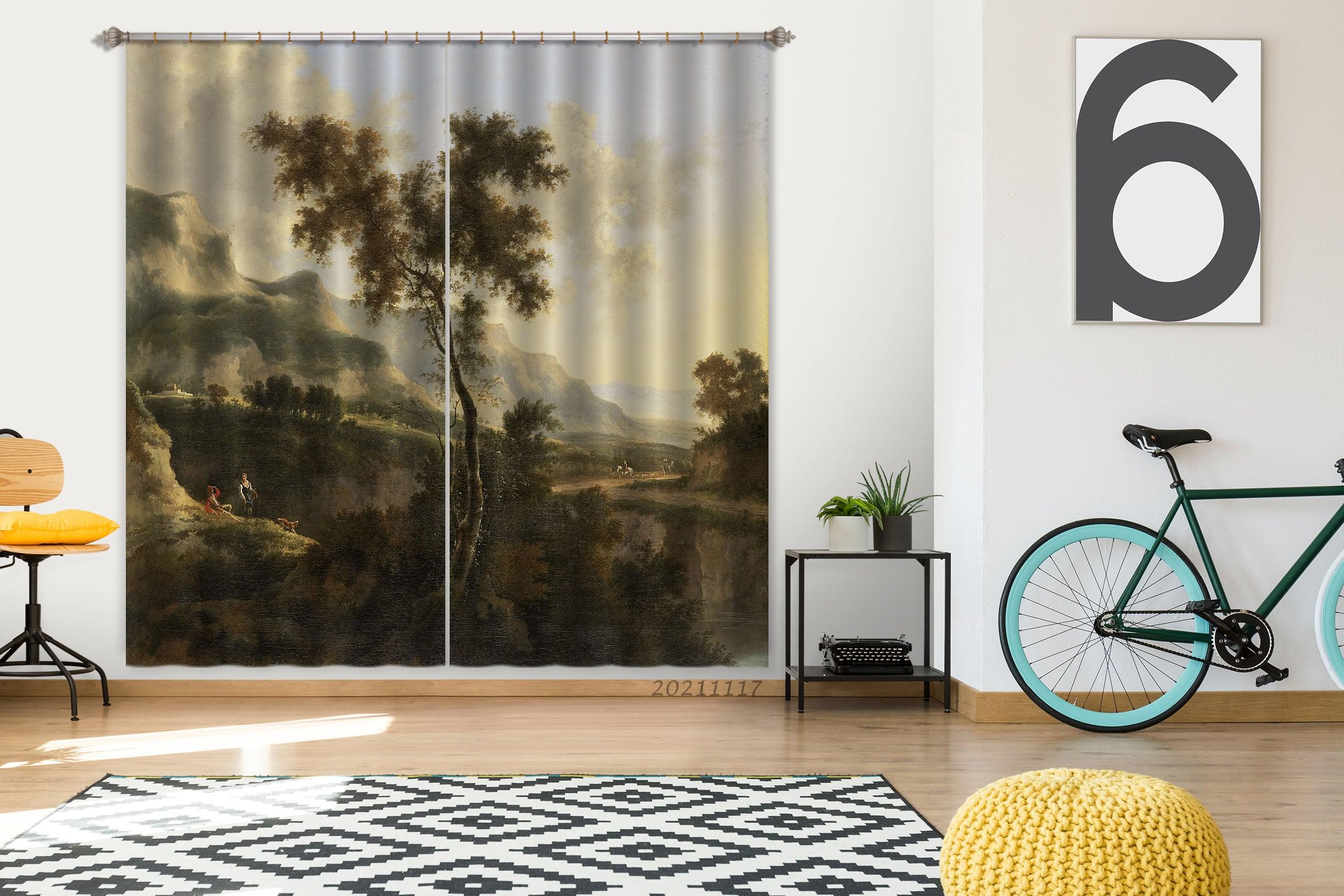 3D Landscape Oil Painting Curtains and Drapes LQH 183- Jess Art Decoration