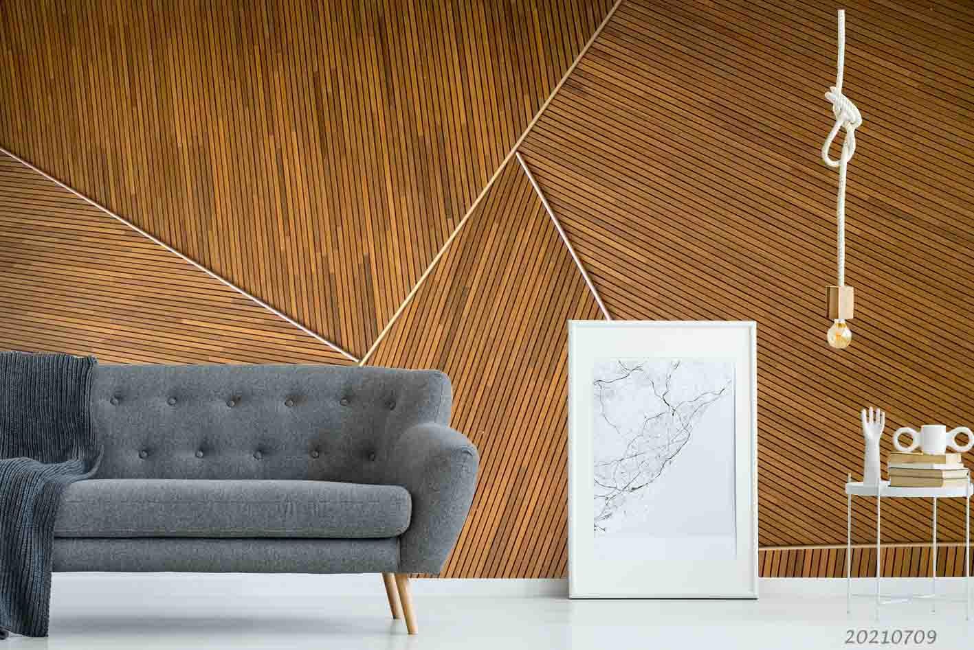 3D Wooden Texture Geometry Wall Mural Wallpaper SWW4305- Jess Art Decoration