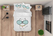 3D Cartoon Animal Cat Pattern Quilt Cover Set Bedding Set Duvet Cover Pillowcases WJ 6495- Jess Art Decoration