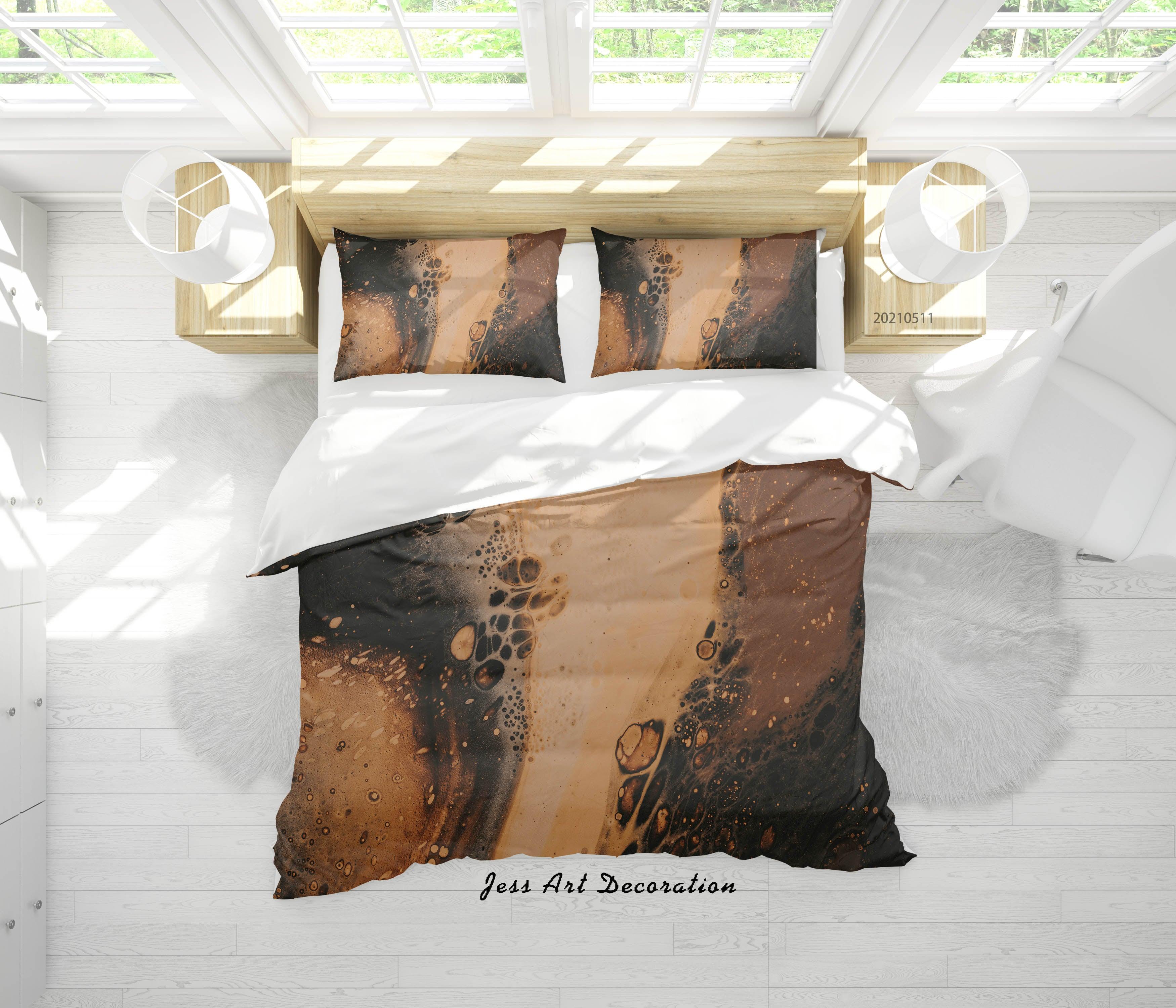3D Abstract Brown Marble Texture Quilt Cover Set Bedding Set Duvet Cover Pillowcases 604- Jess Art Decoration