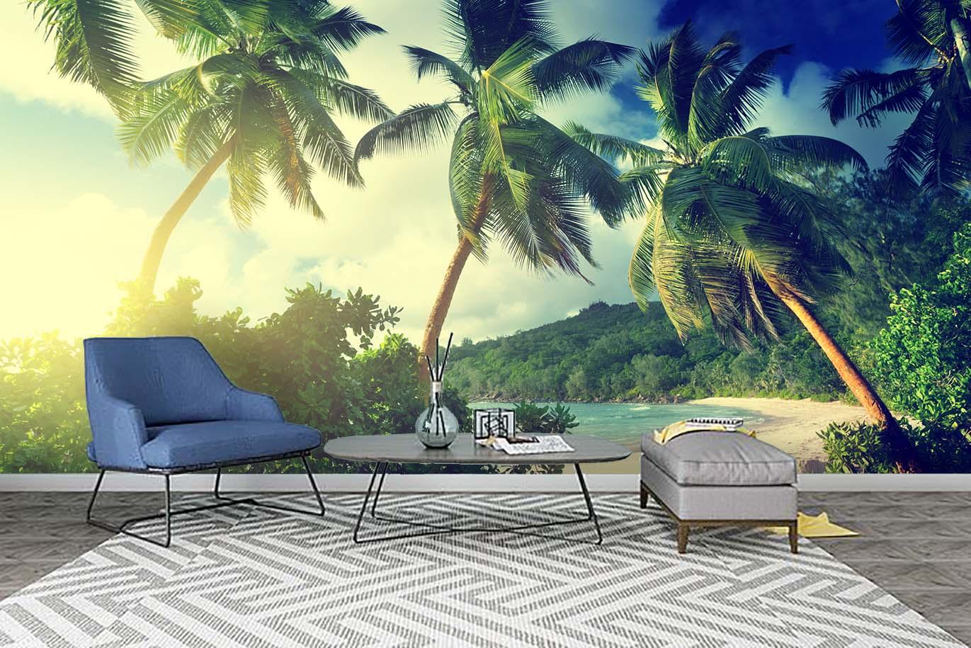 3D Tropical Plant Beach Wall Mural Wallpaper  6- Jess Art Decoration