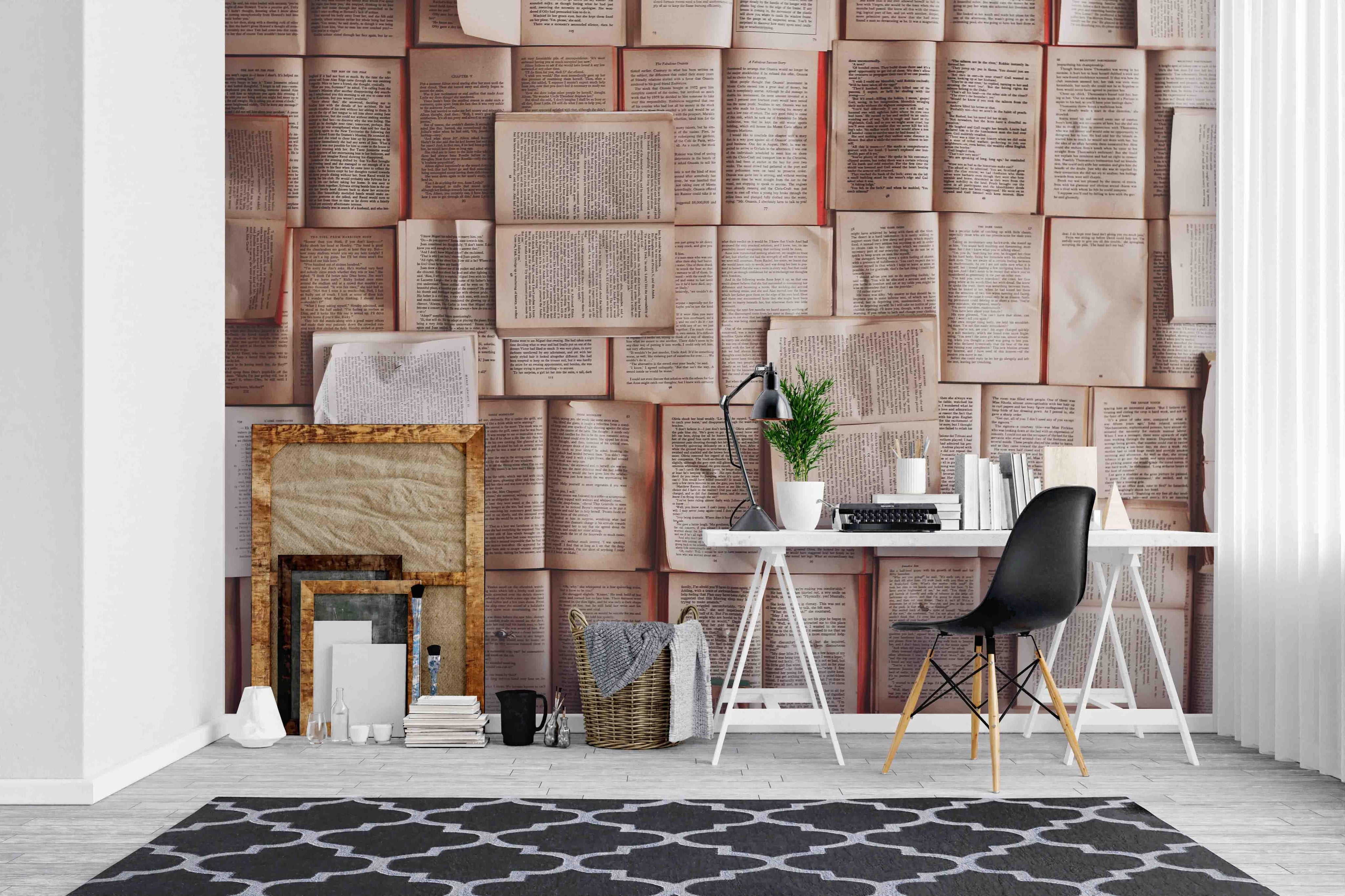 3D Book Paper Pattern Wall Mural Wallpaper sww 116- Jess Art Decoration