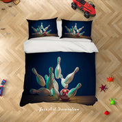 3D Bowling Pattern Quilt Cover Set Bedding Set Duvet Cover Pillowcases A047 LQH- Jess Art Decoration