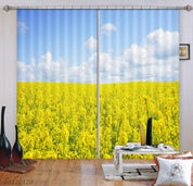 3D Yellow Canola Flower Curtains and Drapes GD 1686- Jess Art Decoration