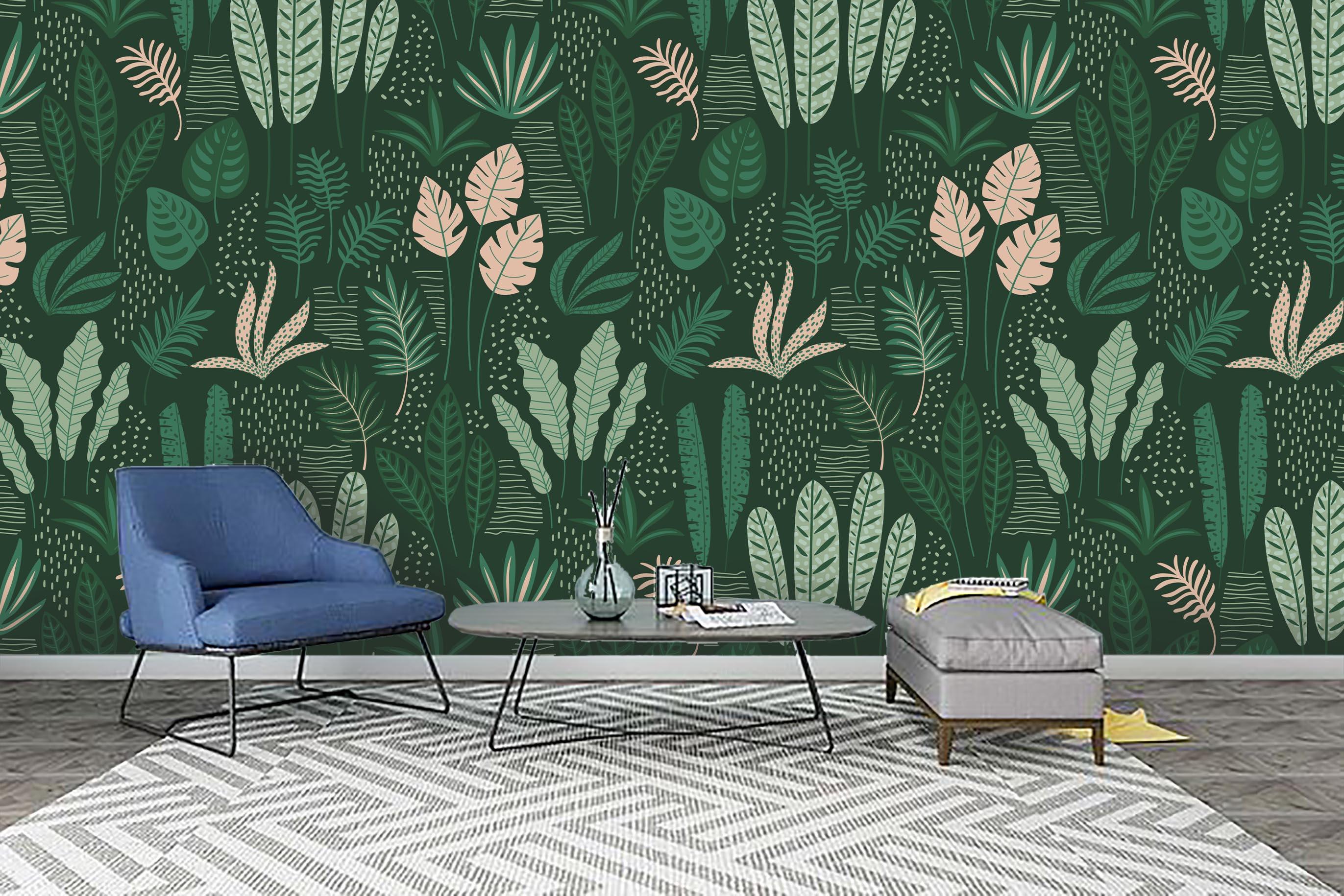 3D Green leaves Wall Mural Wallpaper 31- Jess Art Decoration