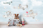 3D Kids Cartoon Dogs Airplane Wall Mural Wallpaper 58- Jess Art Decoration