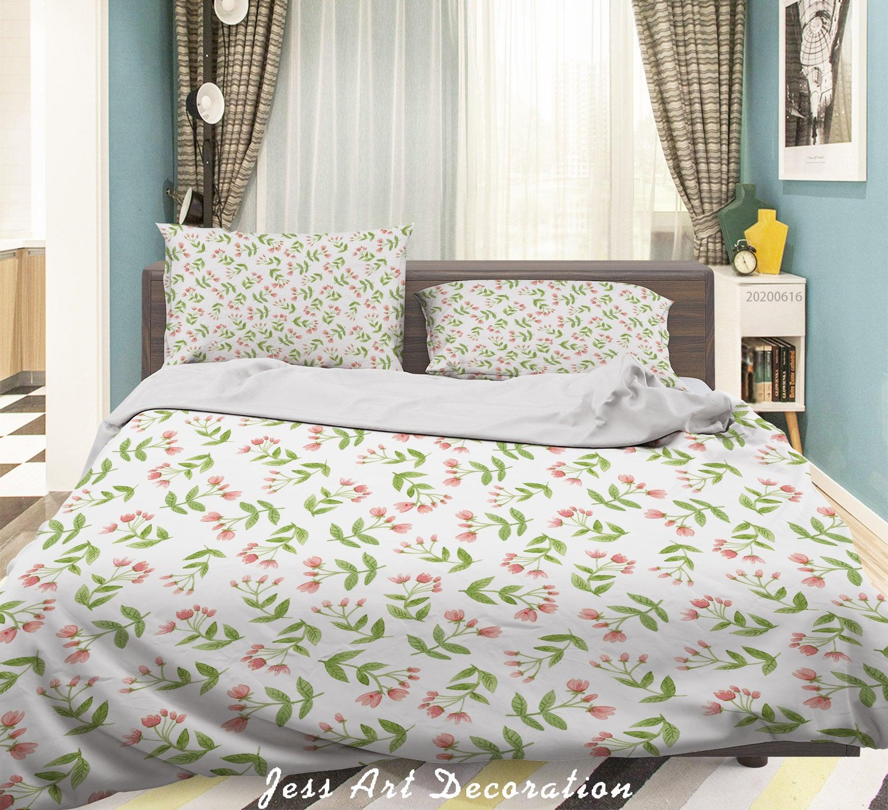 3D White Floral Quilt Cover Set Bedding Set Duvet Cover Pillowcases SF37- Jess Art Decoration