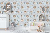 3D Cartoon Cute Animal Bear Star Pattern Wall Mural Wallpaper WJ 5012- Jess Art Decoration