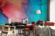 3D Pink Blue Ink Wall Mural Wallpaper 8- Jess Art Decoration