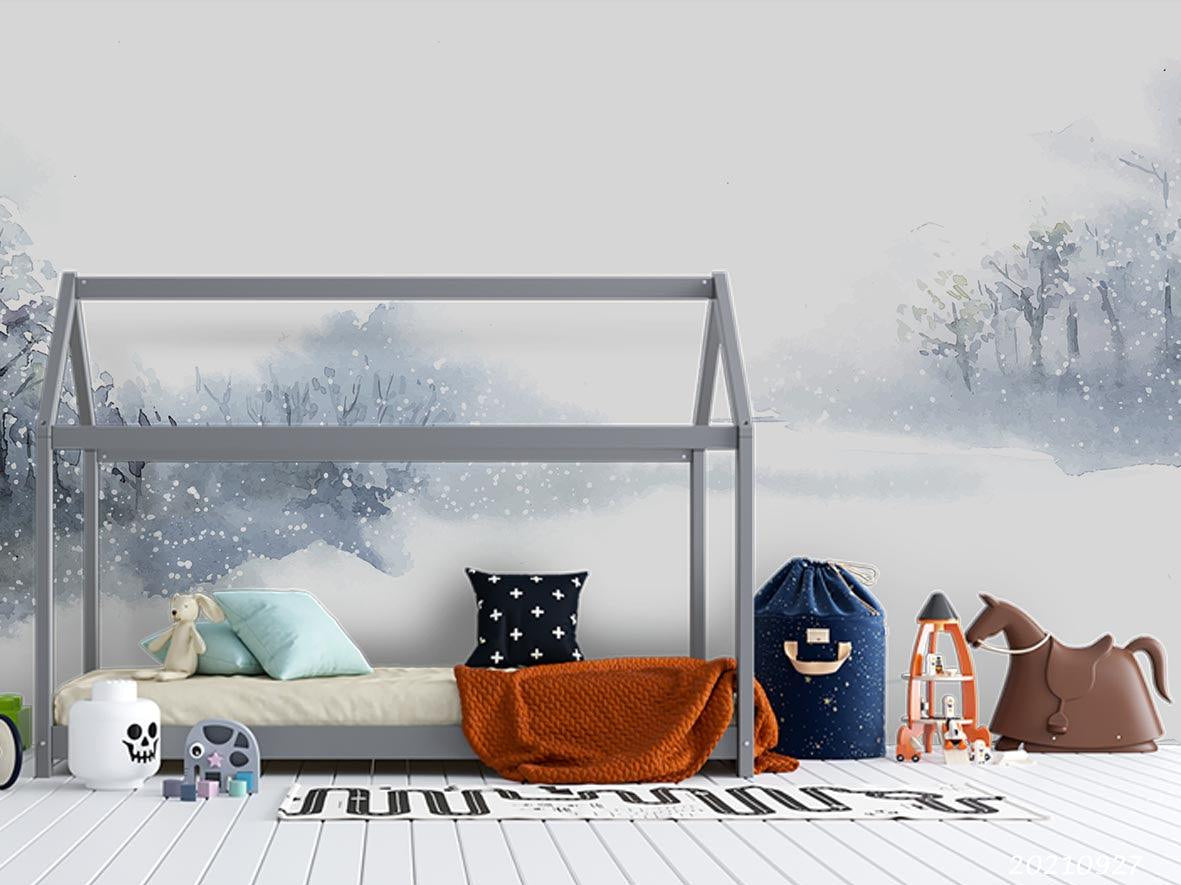 3D Watercolor Winter Forest Wall Mural Wallpaper LQH 157- Jess Art Decoration