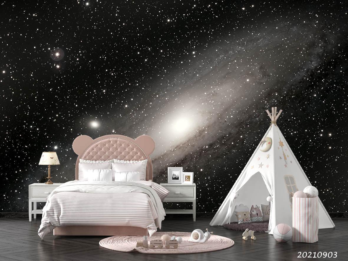 3D Black Space Galaxy Wall Mural Wallpaper LQH 100- Jess Art Decoration