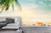 3D Sky Beach Palm Landscape Wall Mural Wallpaper LQH 199- Jess Art Decoration