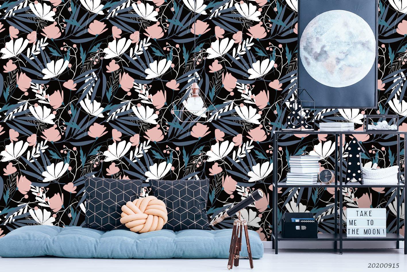 3D Hand Drawn Floral Leaves Plant Pattern Wall Mural Wallpaper LXL- Jess Art Decoration