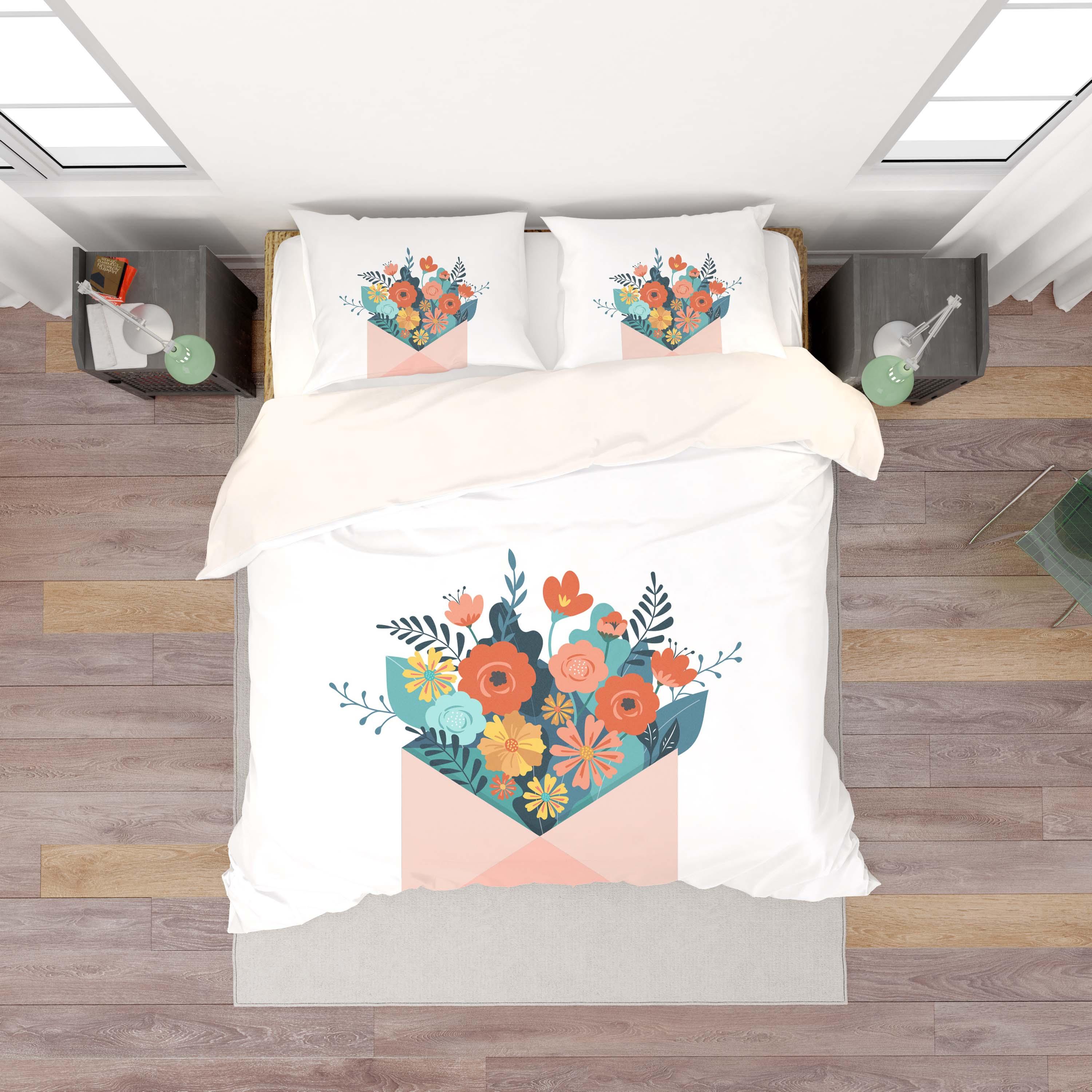 3D White Floral Quilt Cover Set Bedding Set Duvet Cover Pillowcases SF53- Jess Art Decoration