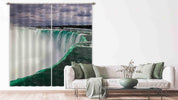 3D Sky Waterfall Splash Green Landscape Curtains and Drapes LLL 530- Jess Art Decoration