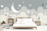 3D cartoon moon night clouds wall mural wallpaper 68- Jess Art Decoration