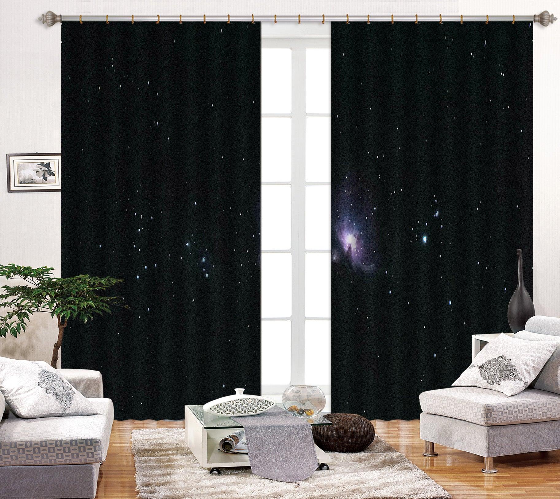3D Abstract Space Starry Black Curtains and Drapes LLL 311- Jess Art Decoration