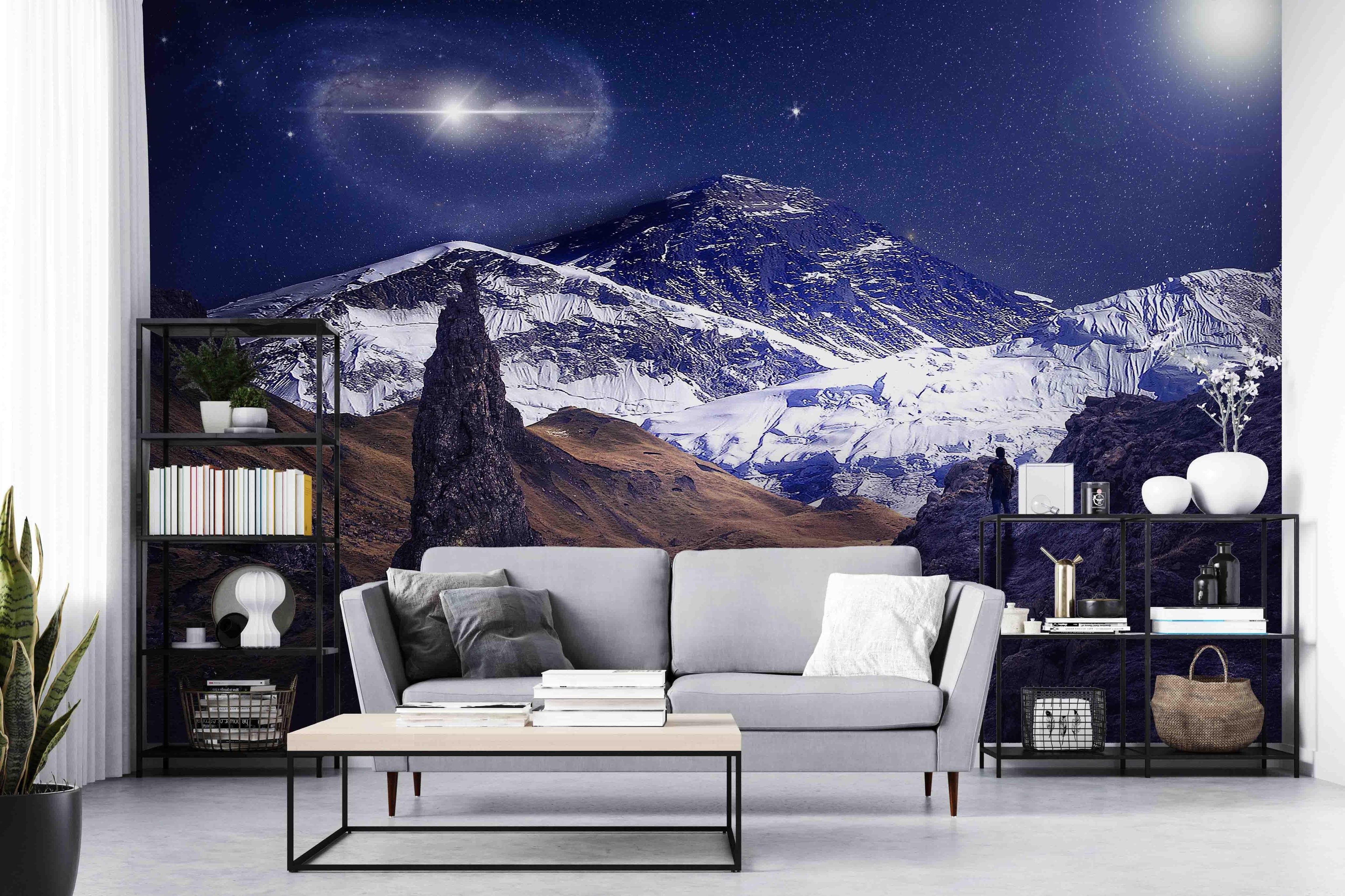 3D Starry Snow Mountain Wall Mural Wallpaper A101 LQH- Jess Art Decoration