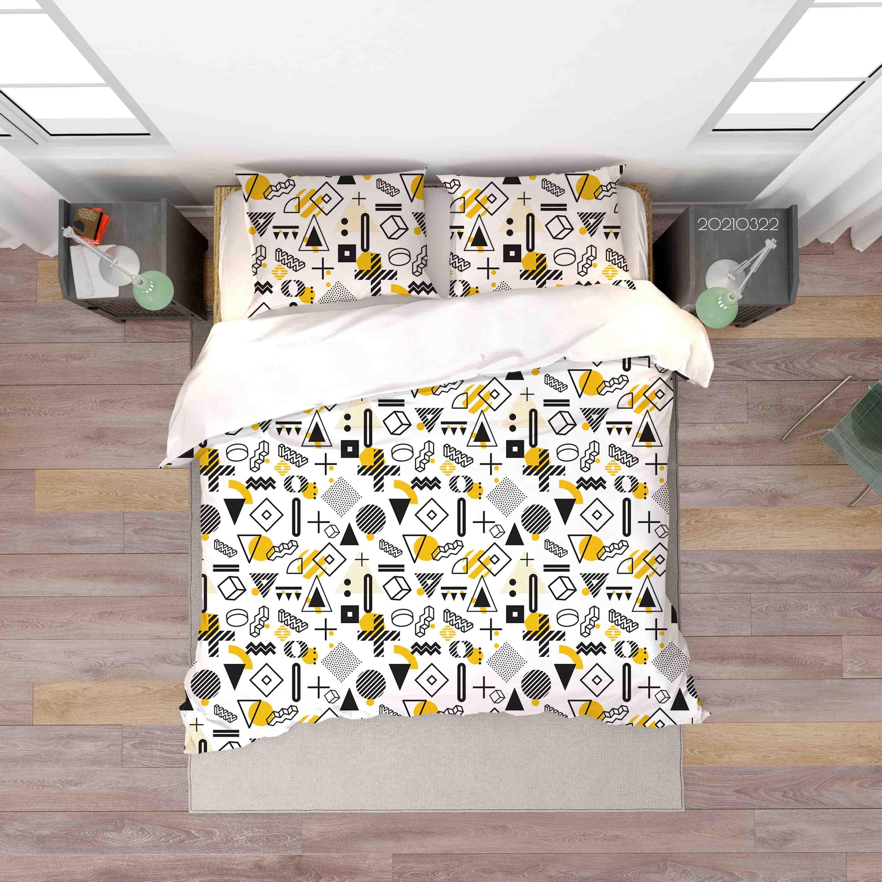 3D Abstract Geometric Pattern Quilt Cover Set Bedding Set Duvet Cover Pillowcases 16 LQH- Jess Art Decoration
