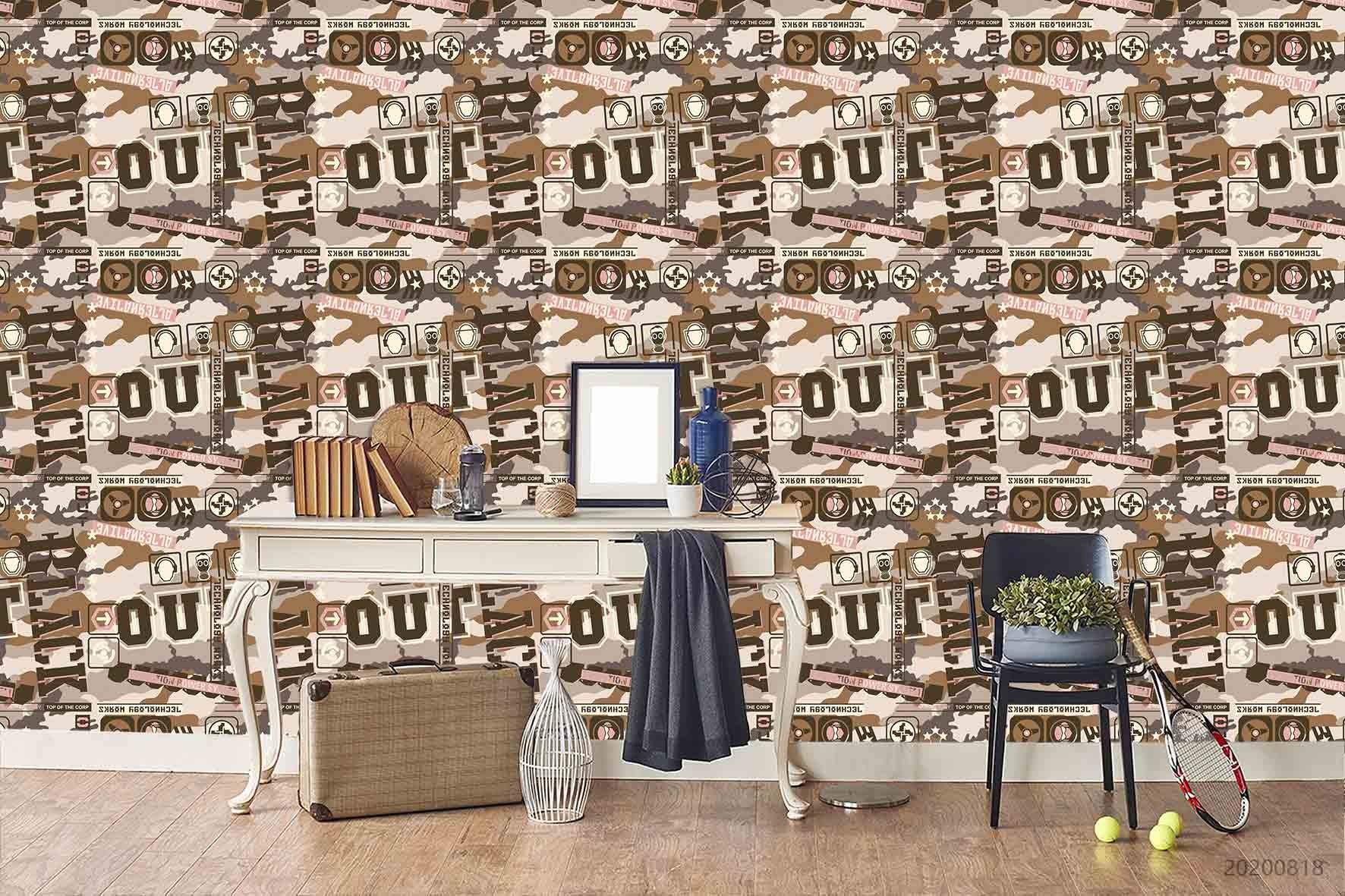 3D Vintage Letter Pattern Wall Mural Wallpaper LXL 1140- Jess Art Decoration