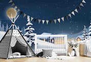 3D Winter Night Landscape Wall Mural Wallpaper GD 2025- Jess Art Decoration