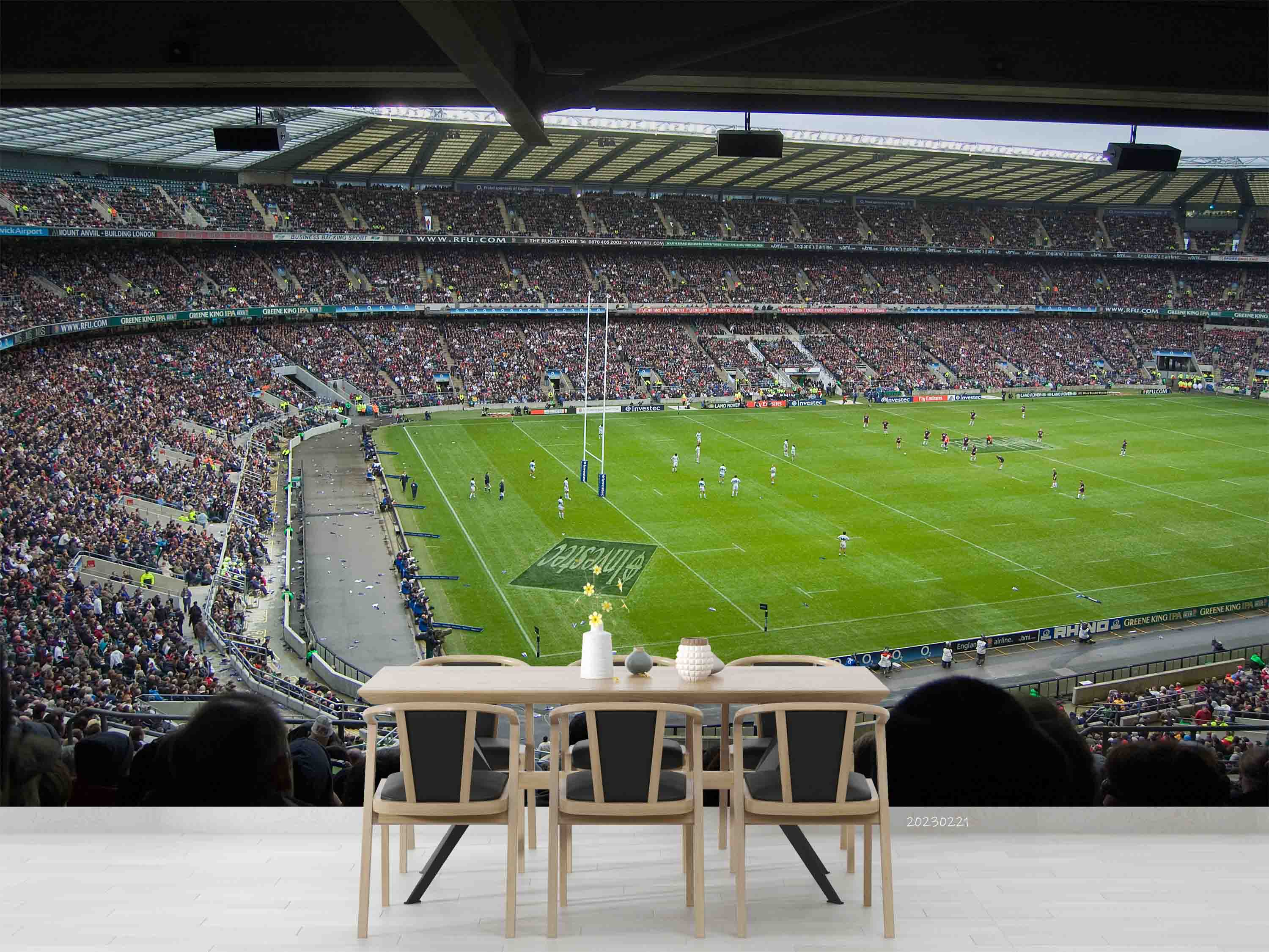 3D Stadium Twickenham UK Wall Mural Wallpaper GD 1473- Jess Art Decoration