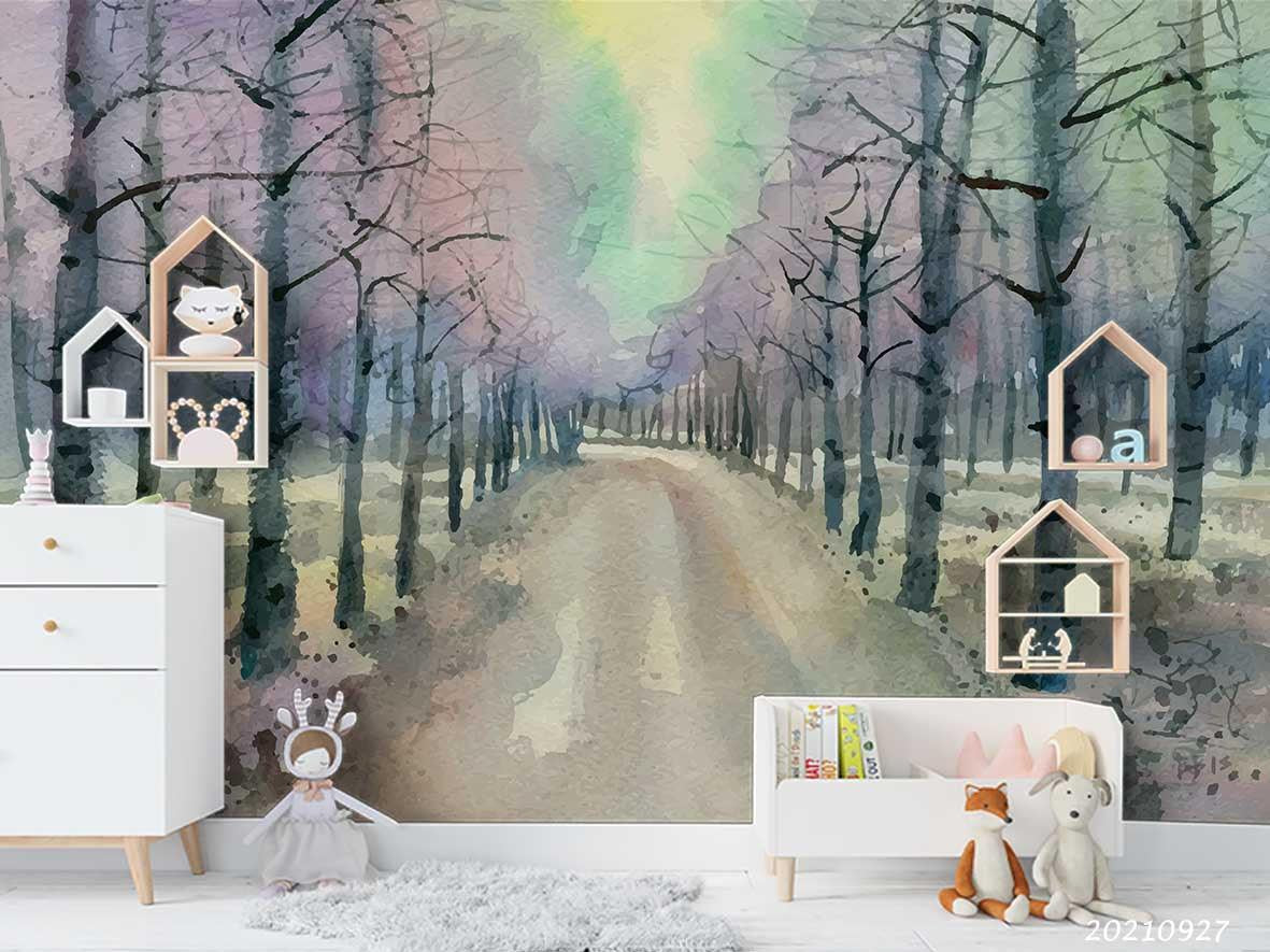 3D Forest Landscape Oil Painting Wall Mural Wallpaper LQH 131- Jess Art Decoration