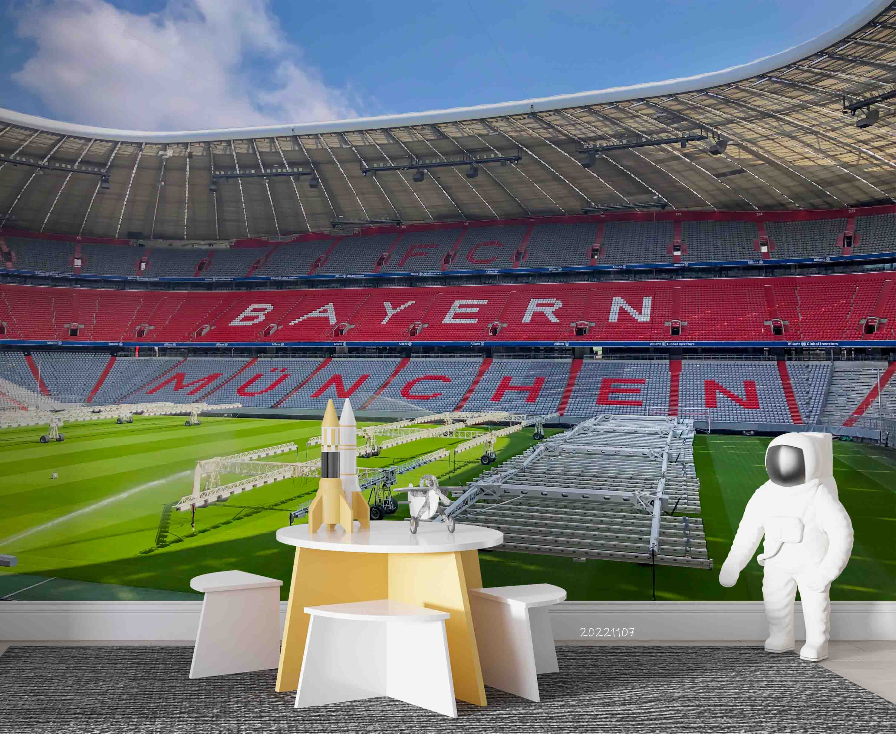 3D Germany Allianz Arena Wall Mural Wallpaper GD 70- Jess Art Decoration