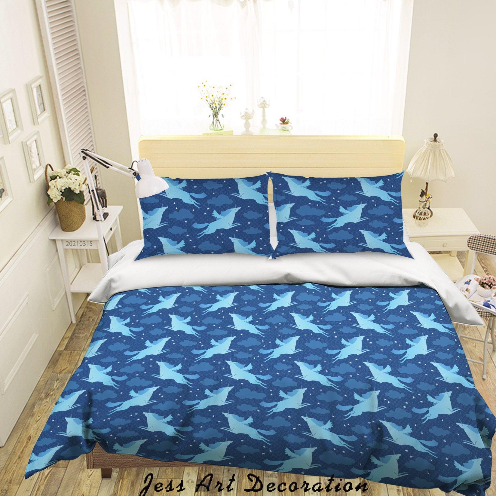 3D Cartoon Sky Cloud Crane Quilt Cover Set Bedding Set Duvet Cover Pillowcases 57- Jess Art Decoration