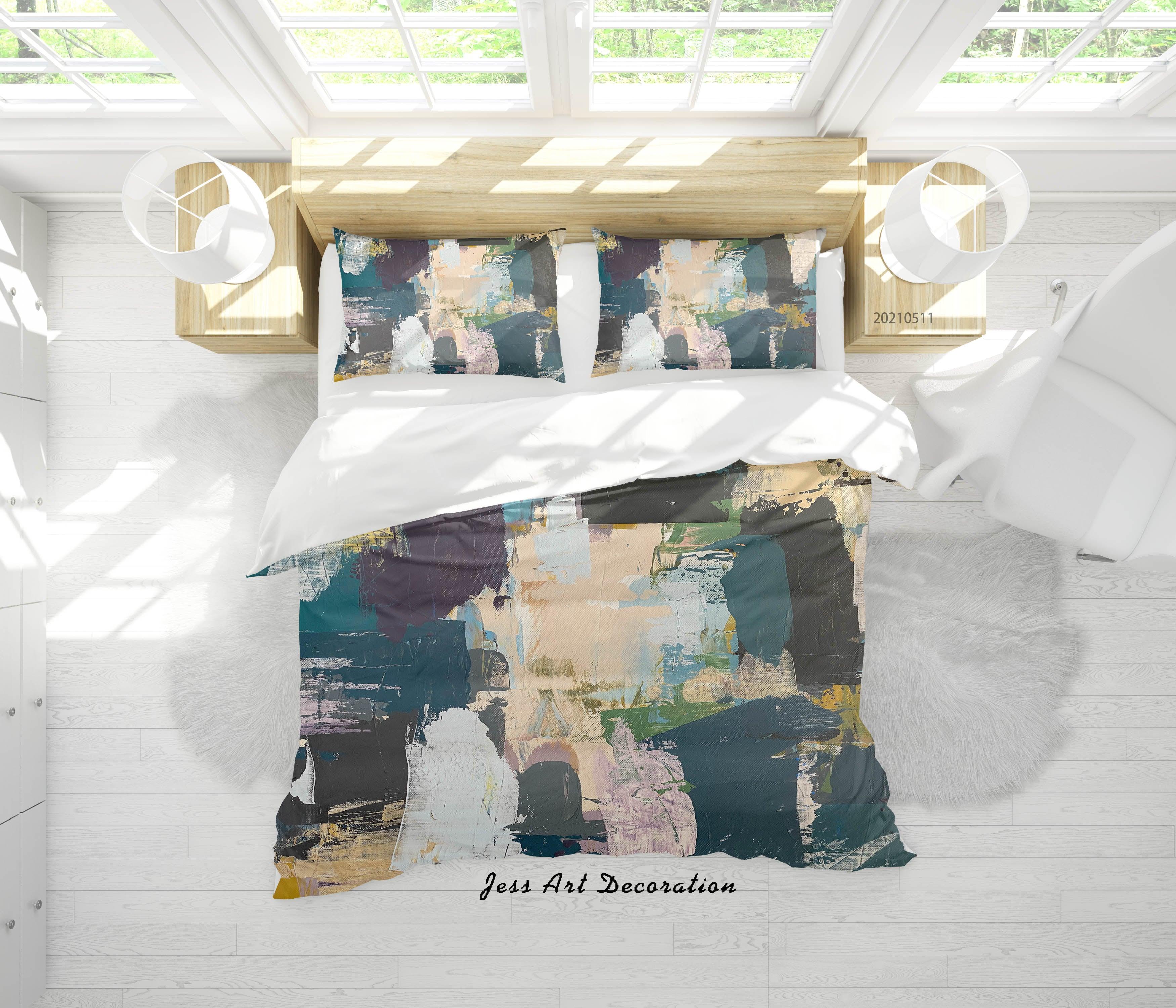 3D Abstract Color Graffiti Quilt Cover Set Bedding Set Duvet Cover Pillowcases 16- Jess Art Decoration